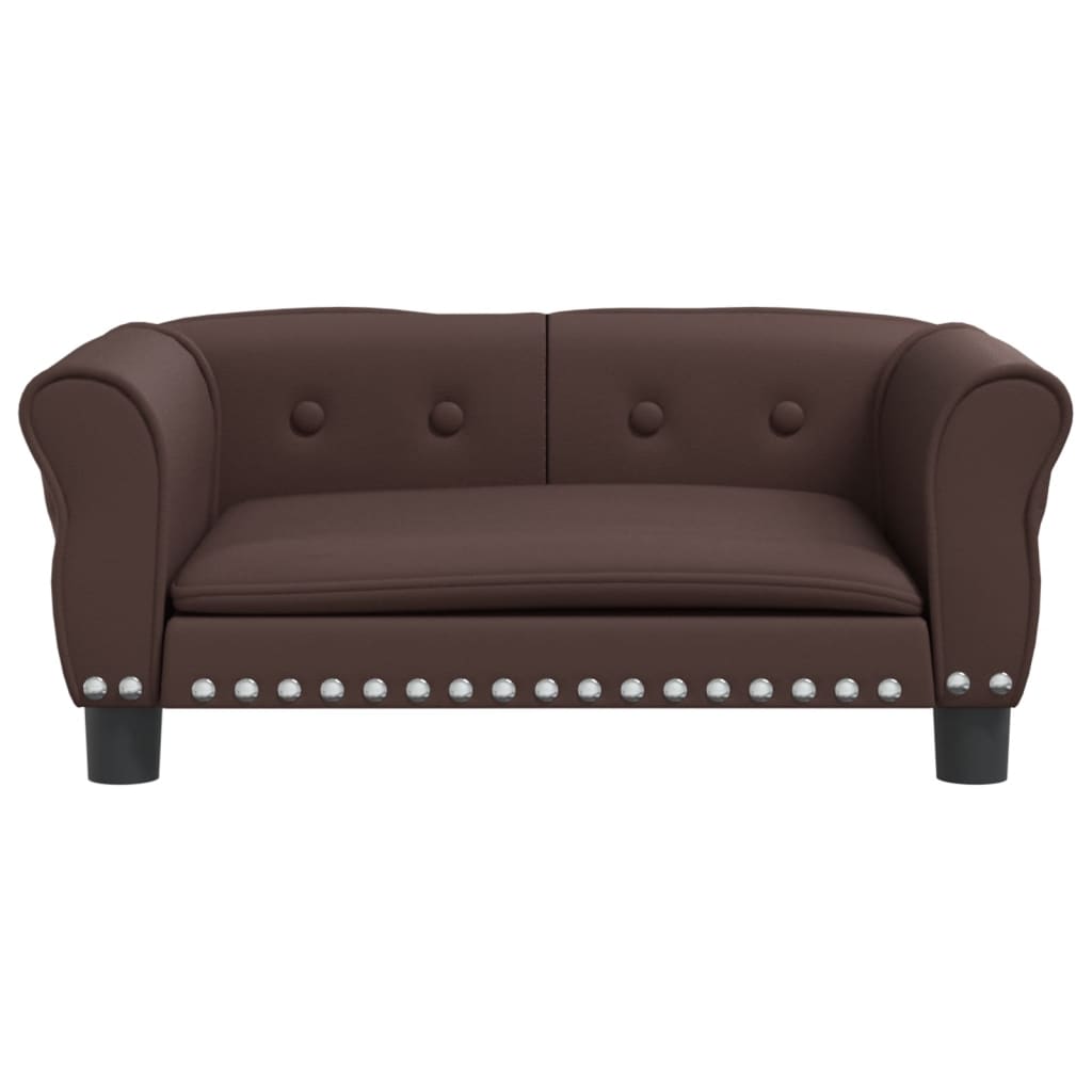 Cama Para Perros De Cuero Sintético Marrón 70x45x30 Cm / Vetonek_4