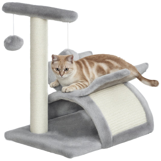 Pawhut Árbol Rascador Para Gatos Pequeños 43 Cm Con Poste Giratorio Con Bolas_0