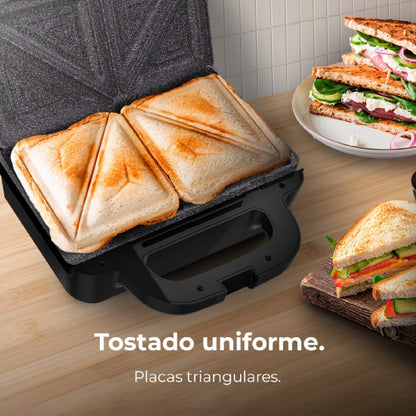 Cecotec Sandwichera Rock'ntoast Deep Classic, 1000 W, Mayor Amplitud, Placa Triangulares, Tostado Uniforme, Revestimiento Rockstone, Capacidad 2 Sán_3