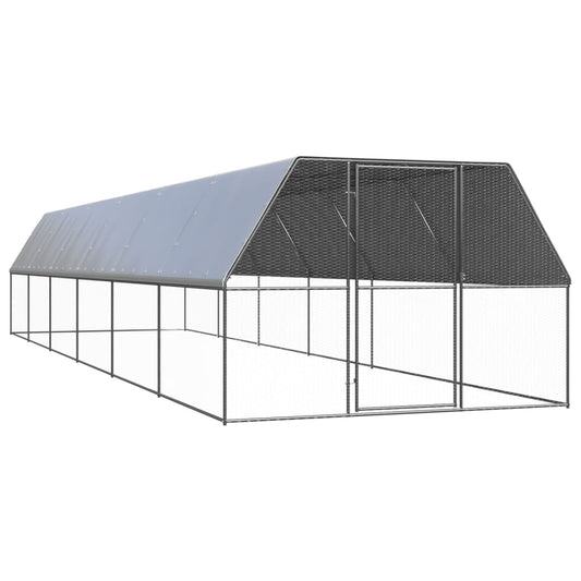 Vidaxl Jaula Gallinero De Exterior De Acero Galvanizado 3x12x2 M_0