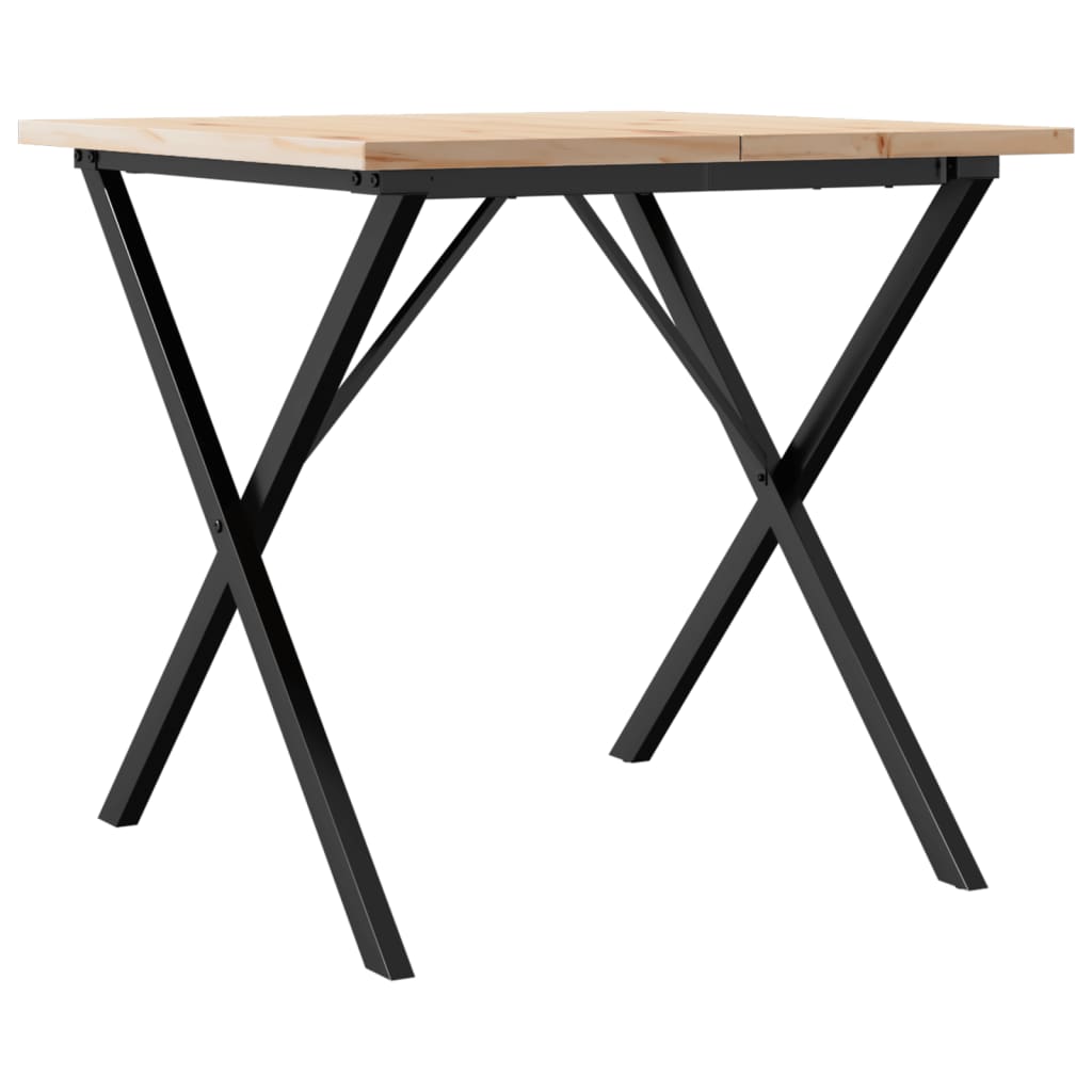 Mesa De Comedor Marco X Madera Maciza Pino Y Acero 90x90x75,5cm_4