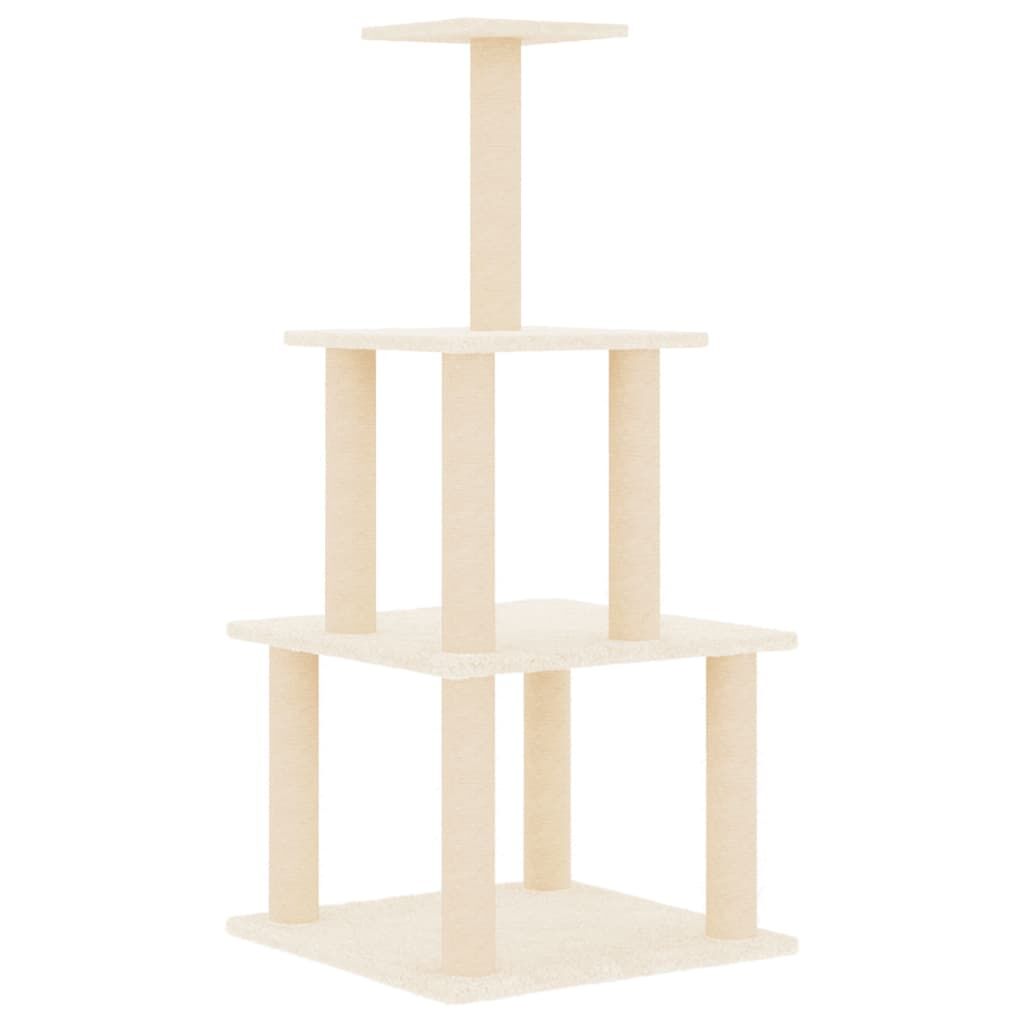 Vidaxl Rascador Para Gatos Con Postes De Sisal Color Crema 111 Cm_0