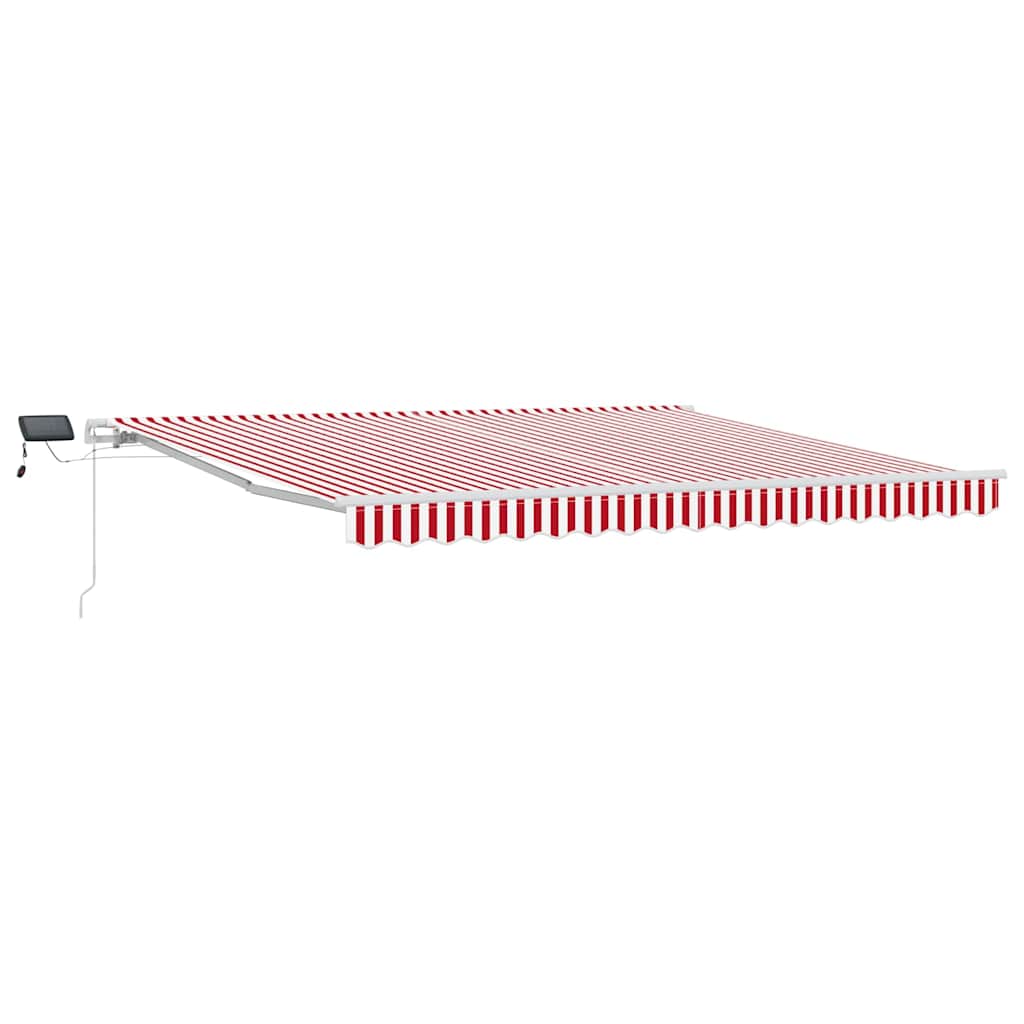 Toldo Retráctil Rojo Y Blanco 400 X 300 Cm Tela Y Aluminio_0