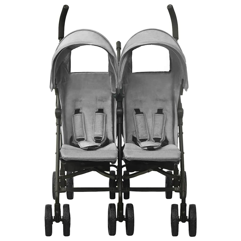 Vidaxl Carrito Para Gemelos De Acero Gris Claro_1