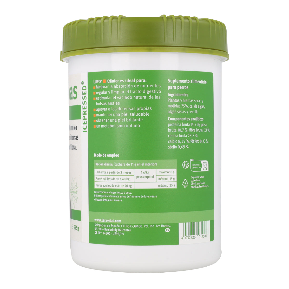 Lupo kräuter Multivitamínico 100% Natural para Perros Pellet 675 g