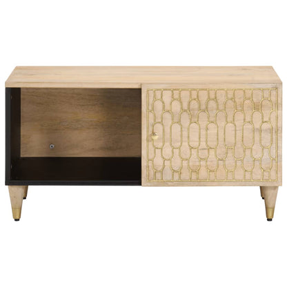 Mesa De Centro De Madera Maciza De Mango 80x50x40 Cm_1