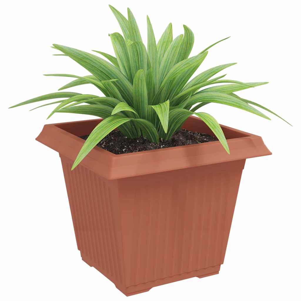 Maceta Cuadrada Para Flores 24 Pcs Rojo Ladrillo Plástico_2