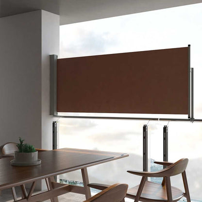 Vidaxl Toldo Lateral Retráctil De Jardín Marrón 100x300 Cm_1
