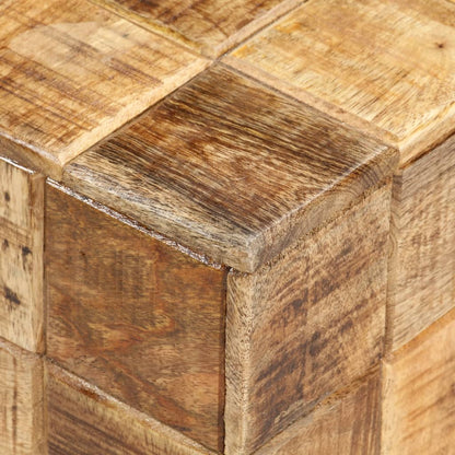 Mesas De Centro Con Diseño De Bloque 2 Uds Madera Mango Rugosa_3
