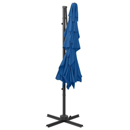 Vidaxl Sombrilla Jardín 4 Niveles Palo Aluminio Azul Celeste 250x250cm_4
