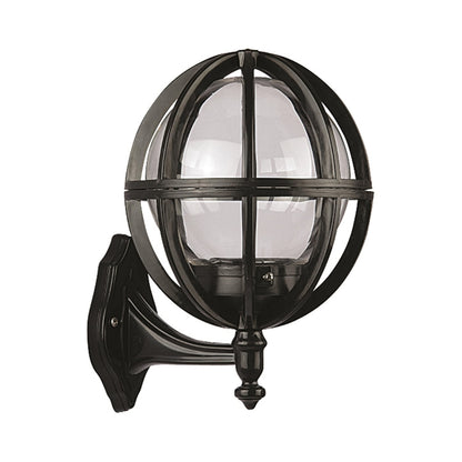 Aplique De Pared Oval En Ángulo Para Exterior, Abs , Negro, 28x23x34, Casquillo E 27 Max 60 W_0