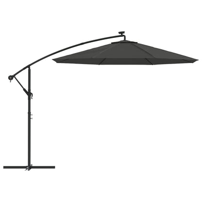 Vidaxl Sombrilla Voladiza Con Luces Led Y Poste Acero Antracita 300 Cm_3