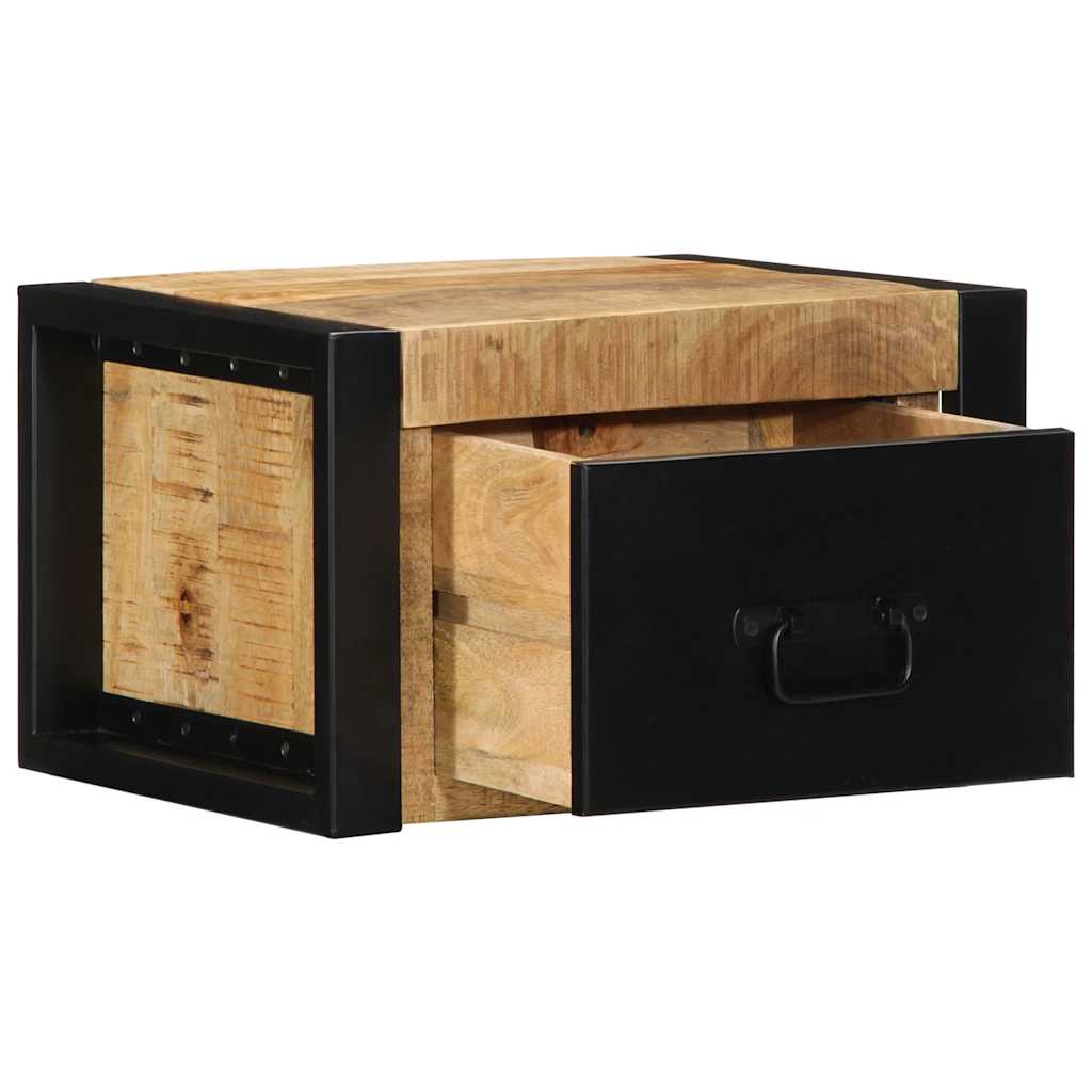 Mesita De Noche Madera Maciza De Mango 40x35x25 Cm_2