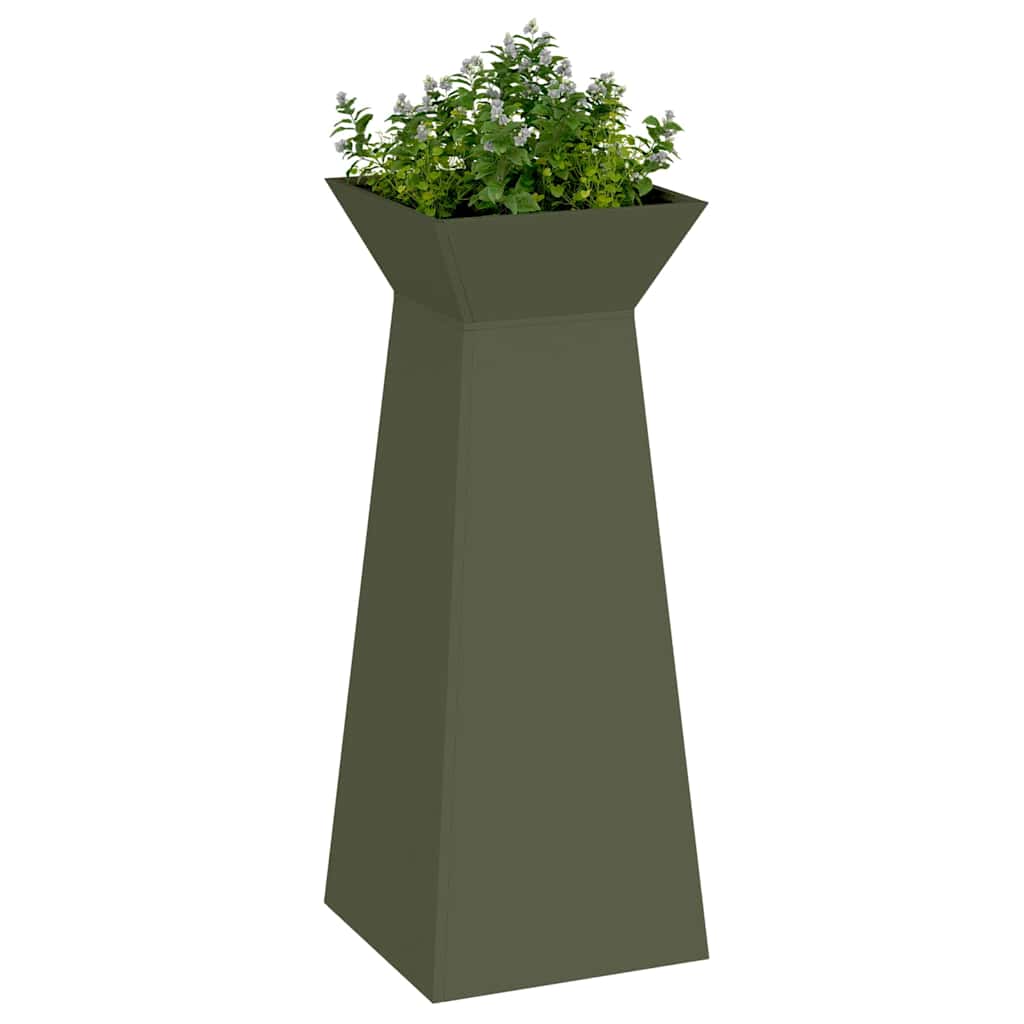 Maceta Pilar Verde Oliva 40 X 40 X 100 Cm_2