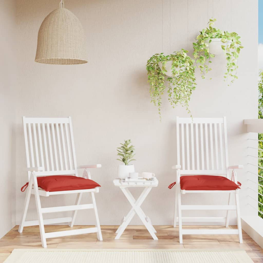 Vidaxl Cojines De Silla De Jardín 2 Uds Tela Oxford Rojo 40x40x7 Cm_1