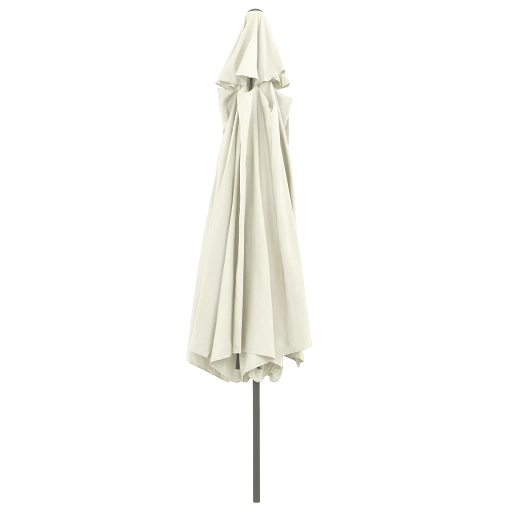 Sombrilla De Jardín Con Palo De Metal Blanco Arena 390 Cm_2