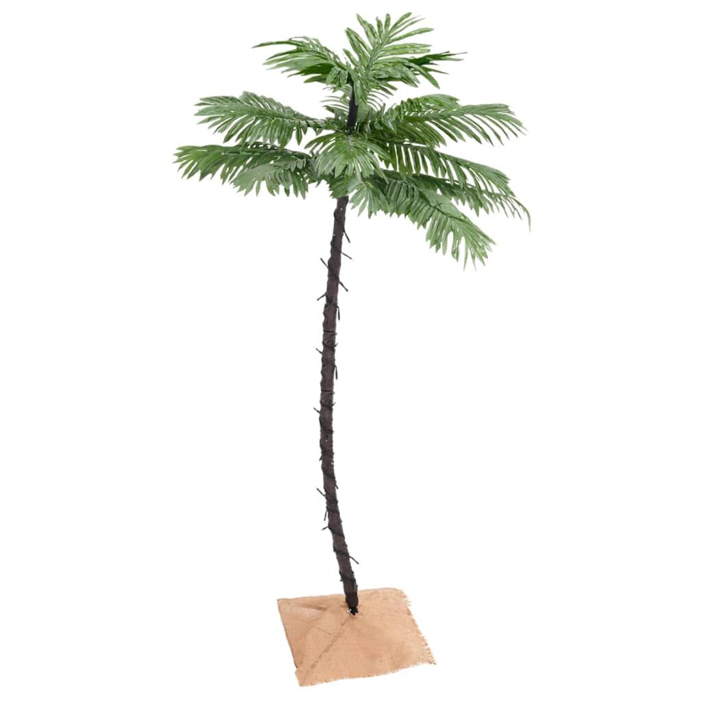 Vidaxl Palmera Artificial Con 96 Led Blanco Cálido 180 Cm_1