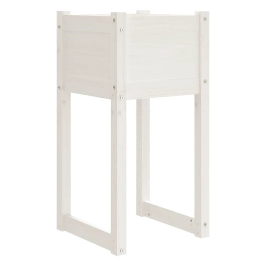 Jardinera Madera Maciza De Pino Blanco 40x40x81 Cm_0
