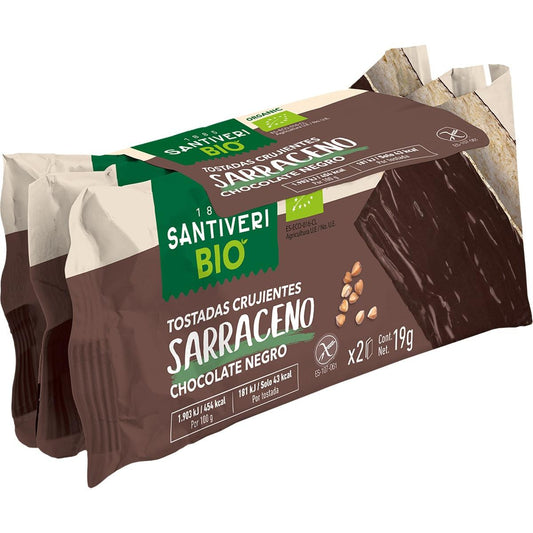 Tostadas crujientes de trigo sarraceno con chocolate negro BIO 3x57g