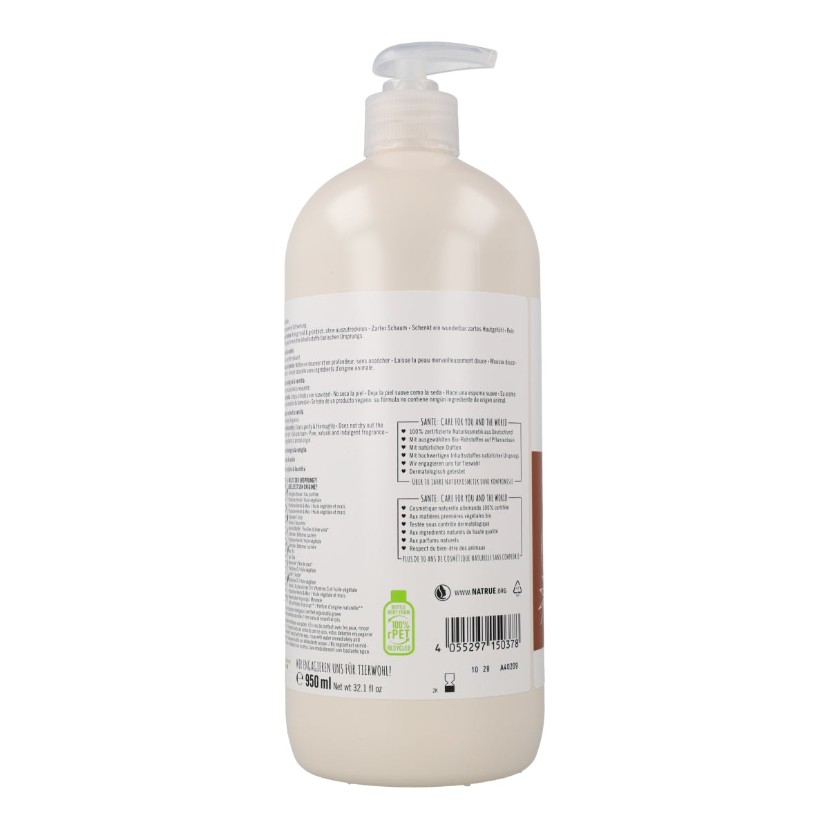 Gel de ducha BIO de coco y vainilla Sante 950 ml