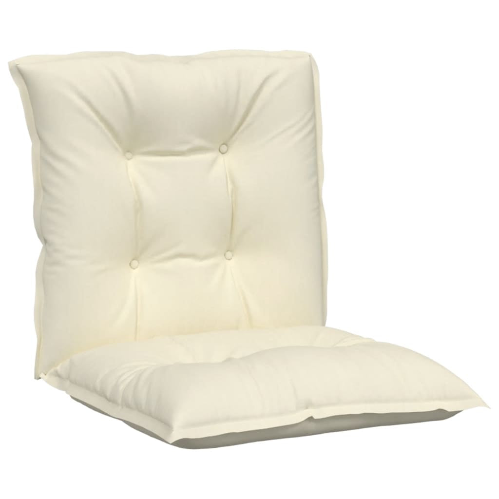 Vidaxl Cojín Silla Jardín Respaldo Bajo 4 Uds Tela Crema 100x50x7 Cm_3