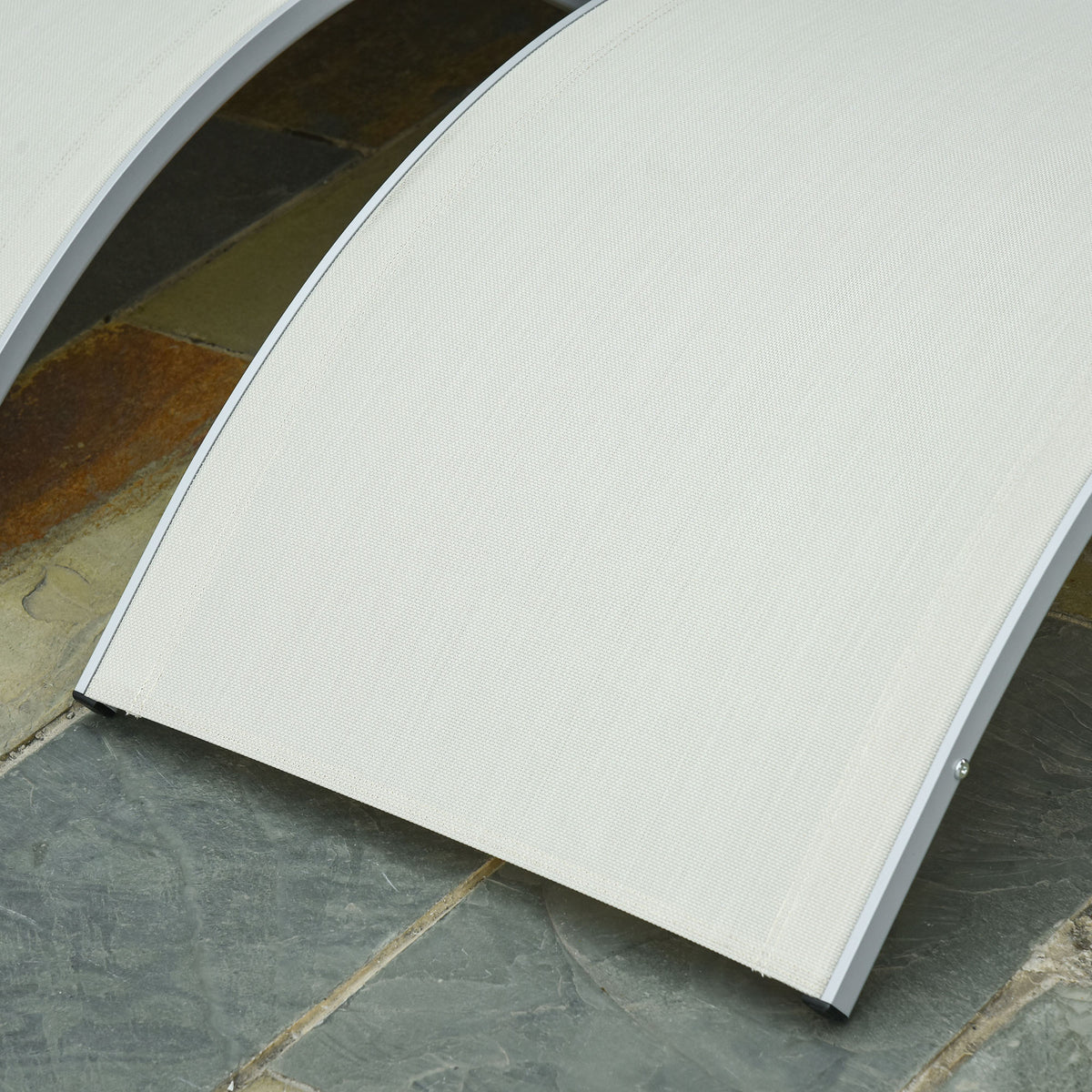 2 Tumbonas Plegables De Jardín Aluminio Outsunny 165x61x63 Cm Beige_4