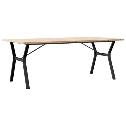 Mesa De Comedor Marco Y Madera Maciza Pino Acero 200x100x75,5cm_4