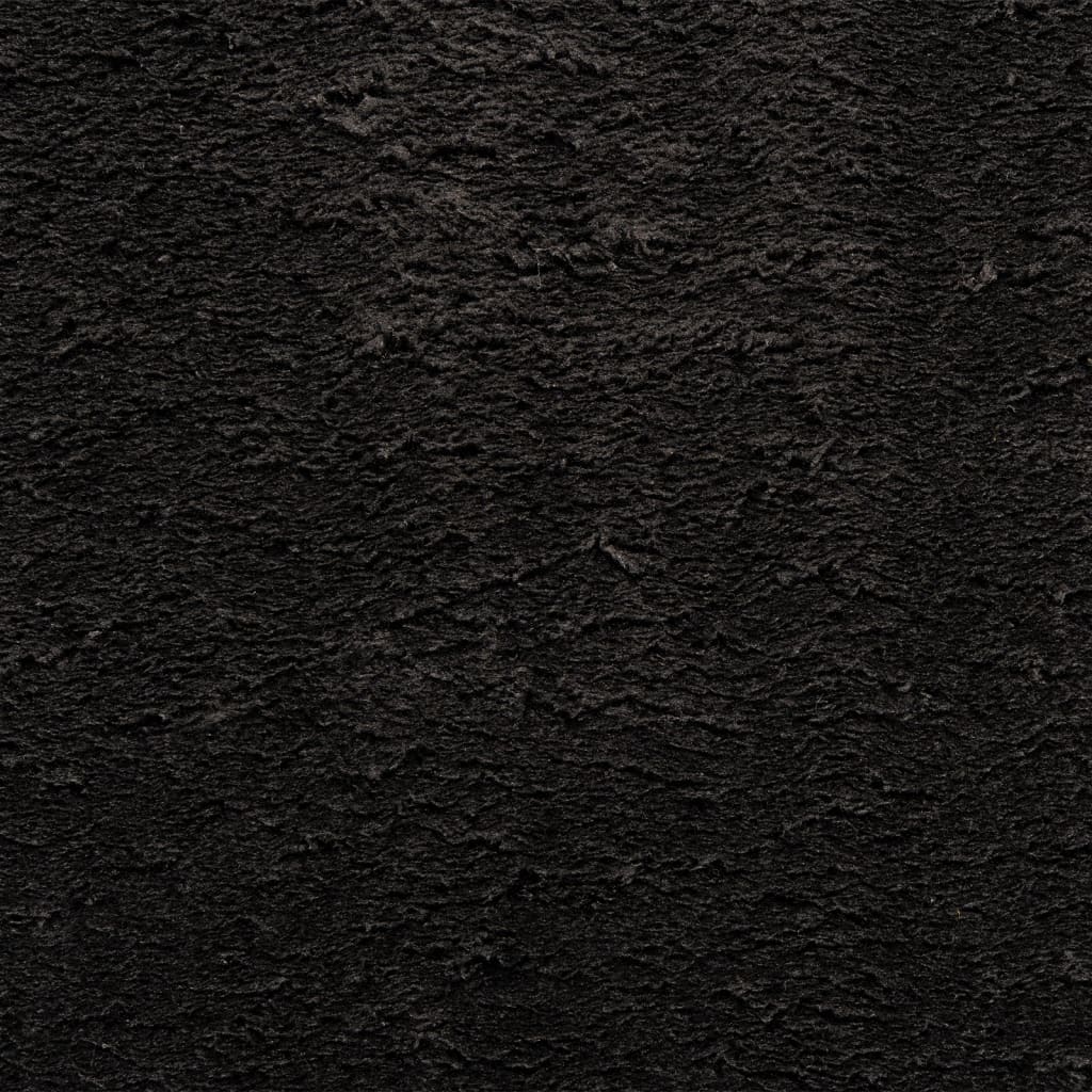 Alfombra De Pelo Corto Suave Lavable Huarte Negro 200x280 Cm / Vetonek_5