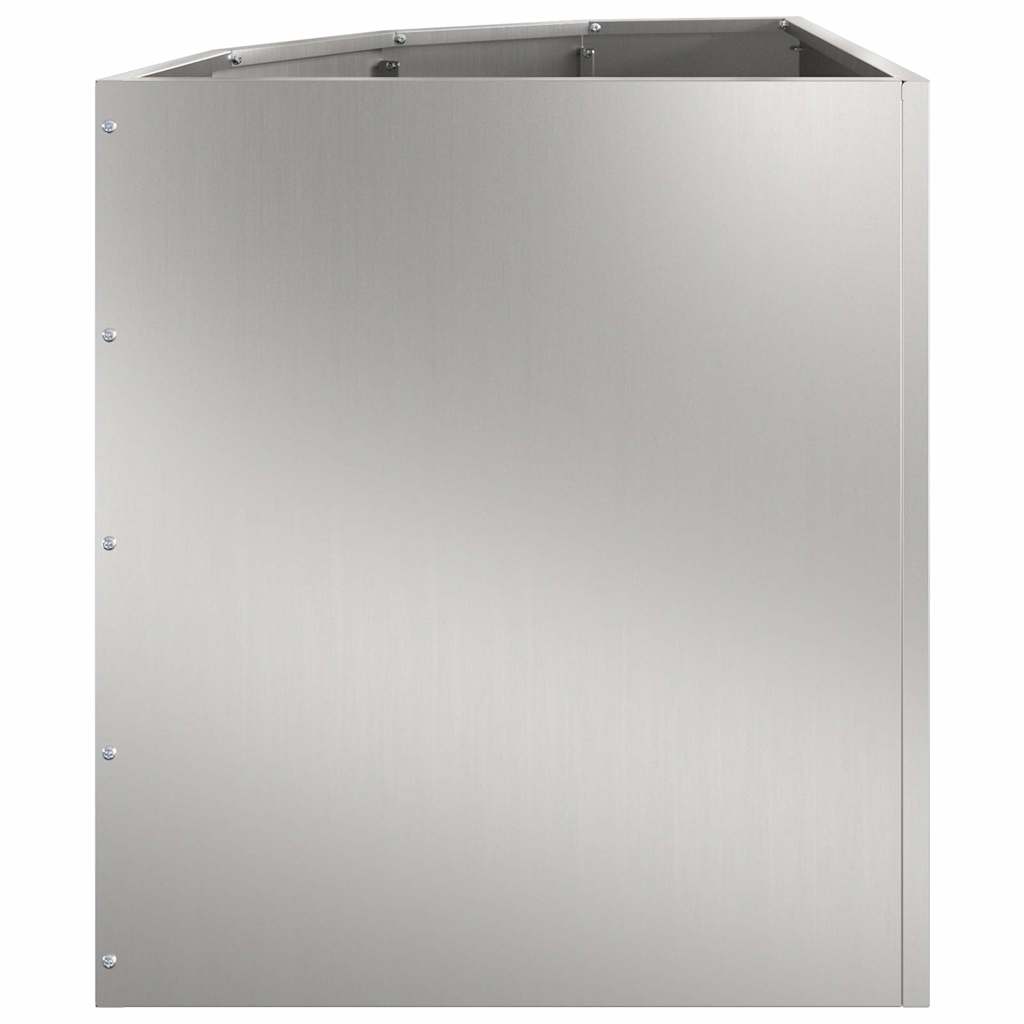 Macetero De Esquina Plateado 45 X 45 X 50 Cm Acero Galvanizado_5