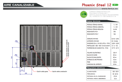 Bricosol Estufa De Pellets Phoenix Steel 12 Negro De Ferlux_3