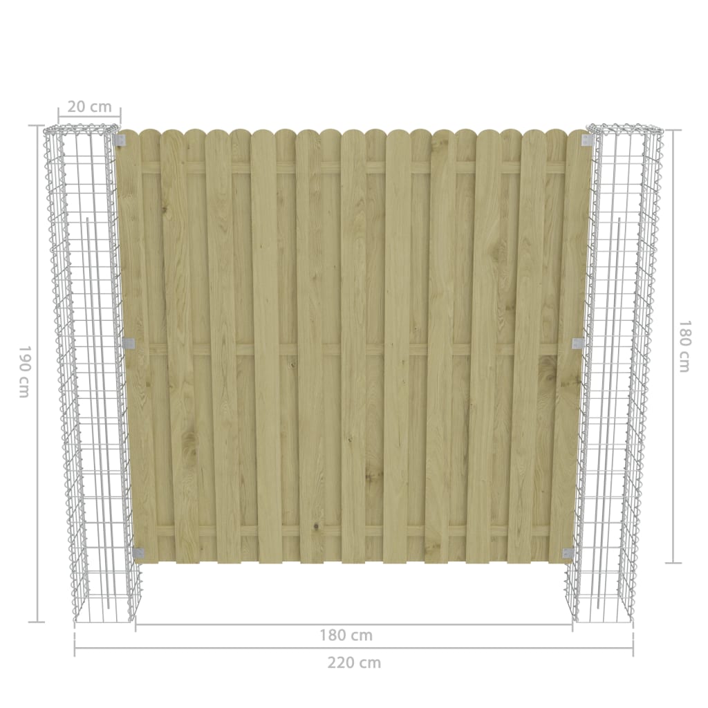 Postes De Gaviones Jardín 2 Uds Acero Galvanizado 20x20x190 Cm / Vetonek_0