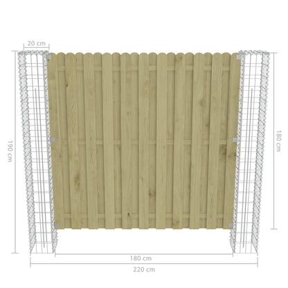 Postes De Gaviones Jardín 2 Uds Acero Galvanizado 20x20x190 Cm / Vetonek_0