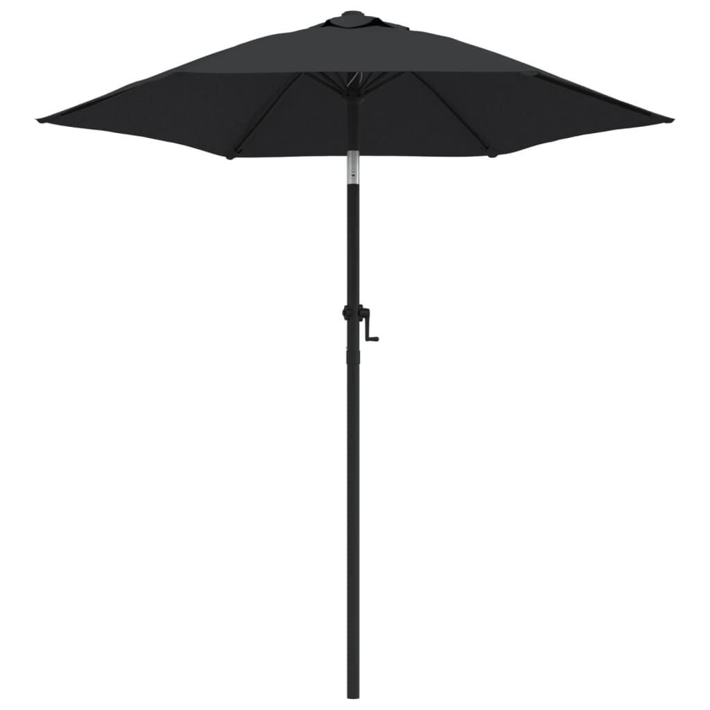 Vidaxl Sombrilla De Aluminio Negro 200x224 Cm_0