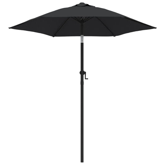 Vidaxl Sombrilla De Aluminio Negro 200x224 Cm_0