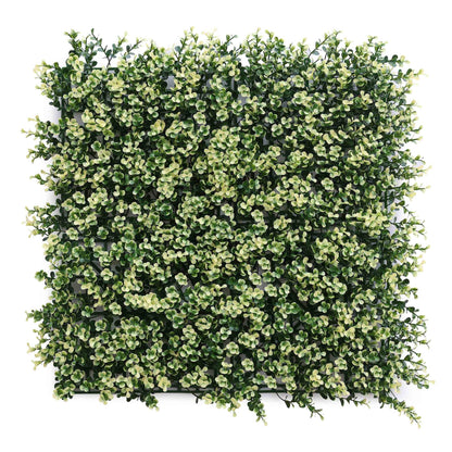 Jardín Vertical Artificial 100x100cm Well Home Hojas Verdes Y Blancas Naturales_0