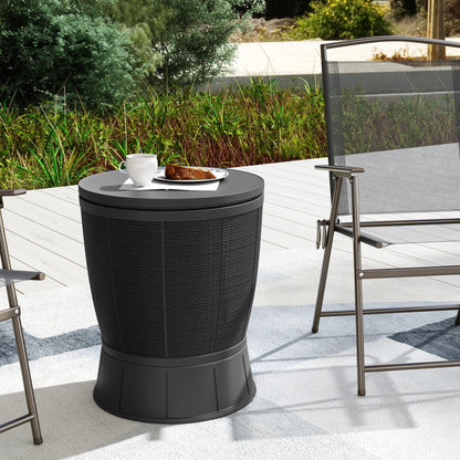 Outsunny Mesa Nevera Para Exterior 41 L 3 En 1 Cool Bar Mesa Auxiliar Negro_4