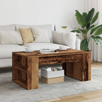 Mesa De Centro Madera Ingeniería Madera Envejecida 102x55x42 Cm_1