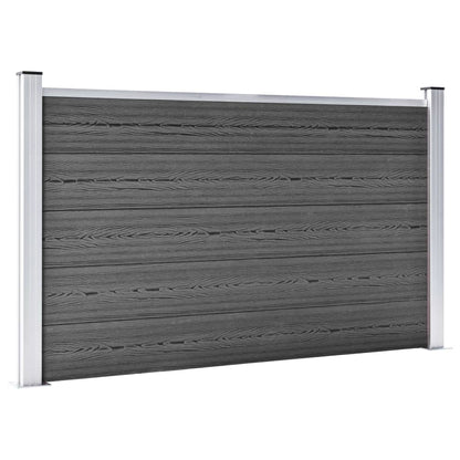 Set De Paneles De Valla Wpc Negro 353x105 Cm / Vetonek_2