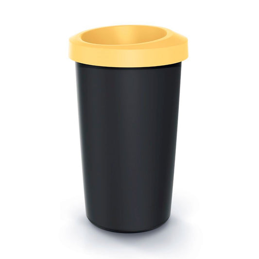 Cubo De Reciclaje 45l Keden En Plástico Con Práctica Tapa Abierta Color Amarillo._0