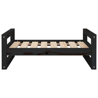 Vidaxl Cama Para Perros Madera Maciza De Pino Negro 75,5x55,5x28 Cm_4
