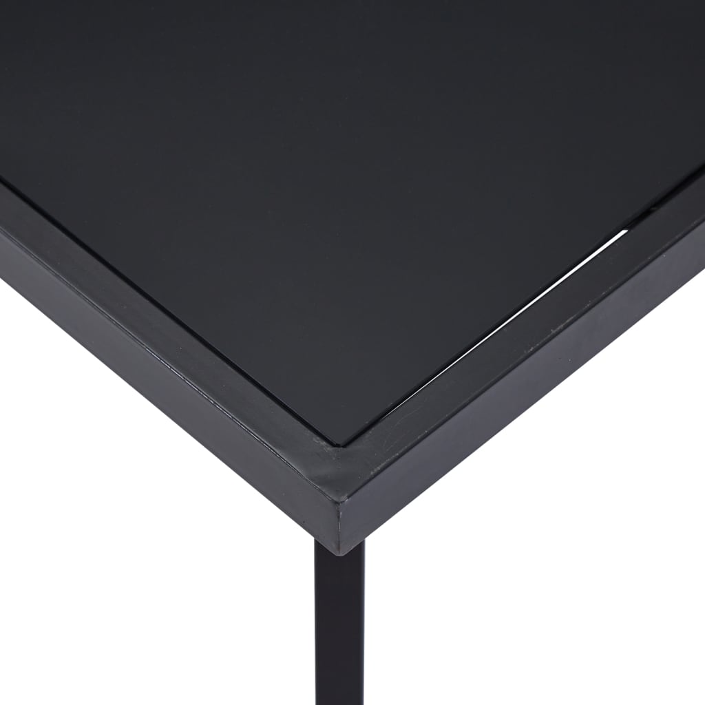 Mesa De Comedor De Vidrio Templado Negro 140x70x75 Cm_2