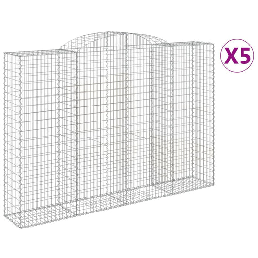 Cestas De Gaviones 5 Uds Forma De Arco Hierro 300x50x200/220 Cm_0
