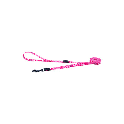 Correa Para Perro, Modelo Fusion De Rogz, Estampado Huellas Rosas. Talla S (8-14kg)_0