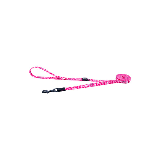 Correa Para Perro, Modelo Fusion De Rogz, Estampado Huellas Rosas. Talla M (12-22kg)_0
