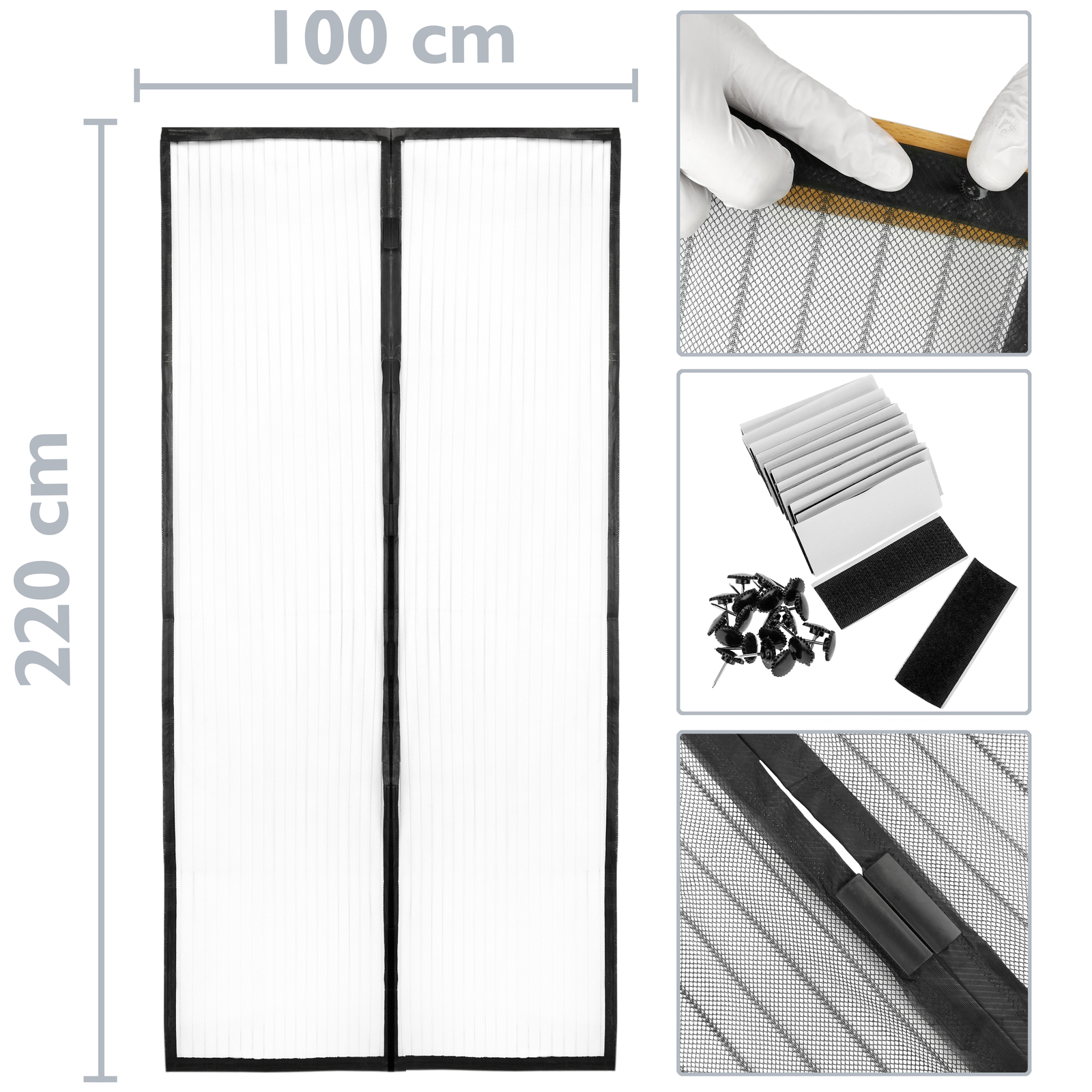 Mosquitera Para Puerta 100 X 205 Cm Con Cierre Magnético_1