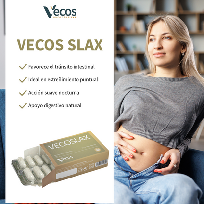 Vecoslax Vecos 30 Cápsulas | Regulación Del Tránsito Intestinal Y Alivio Del Estreñimiento Ocasional | Sen Y Frángula_3