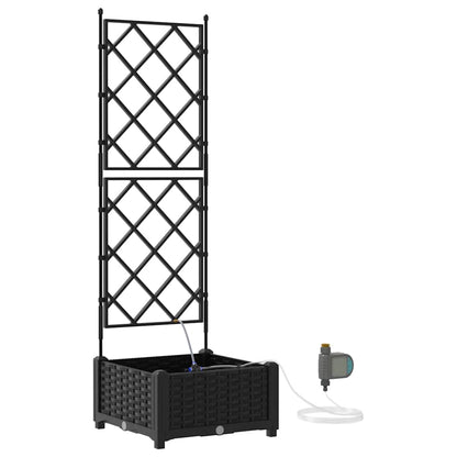 Vidaxl Jardineras Negro 40 X 40 X 126 Cm Acero_0