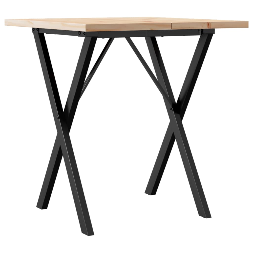 Mesa De Comedor Marco X Madera Maciza Pino Y Acero 60x60x75,5cm_4