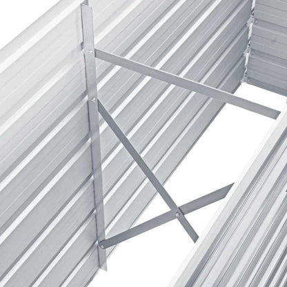Arriate Elevado De Jardín Acero Galvanizado Gris 160x40x77 Cm_4