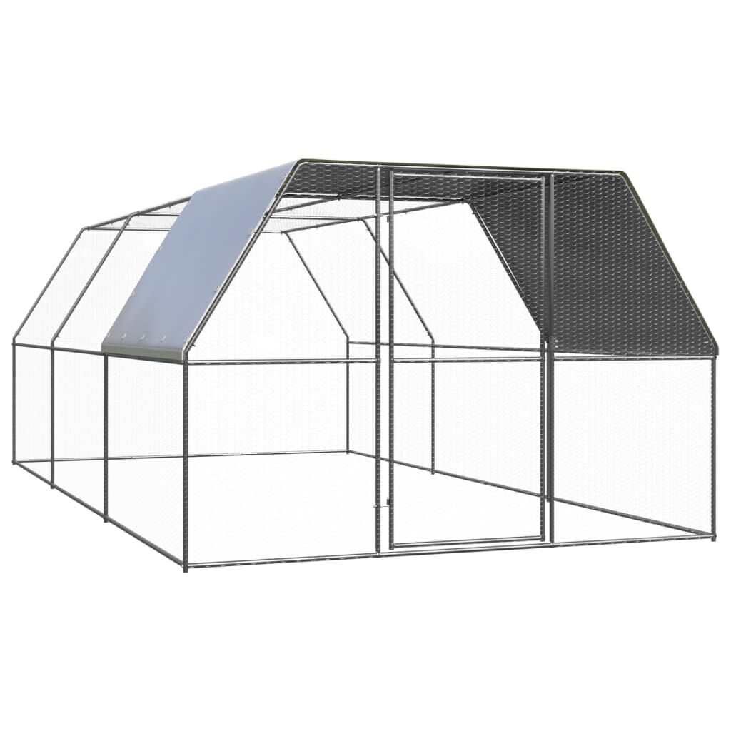 Vidaxl Jaula Gallinero De Exterior De Acero Galvanizado 3x6x2 M_0